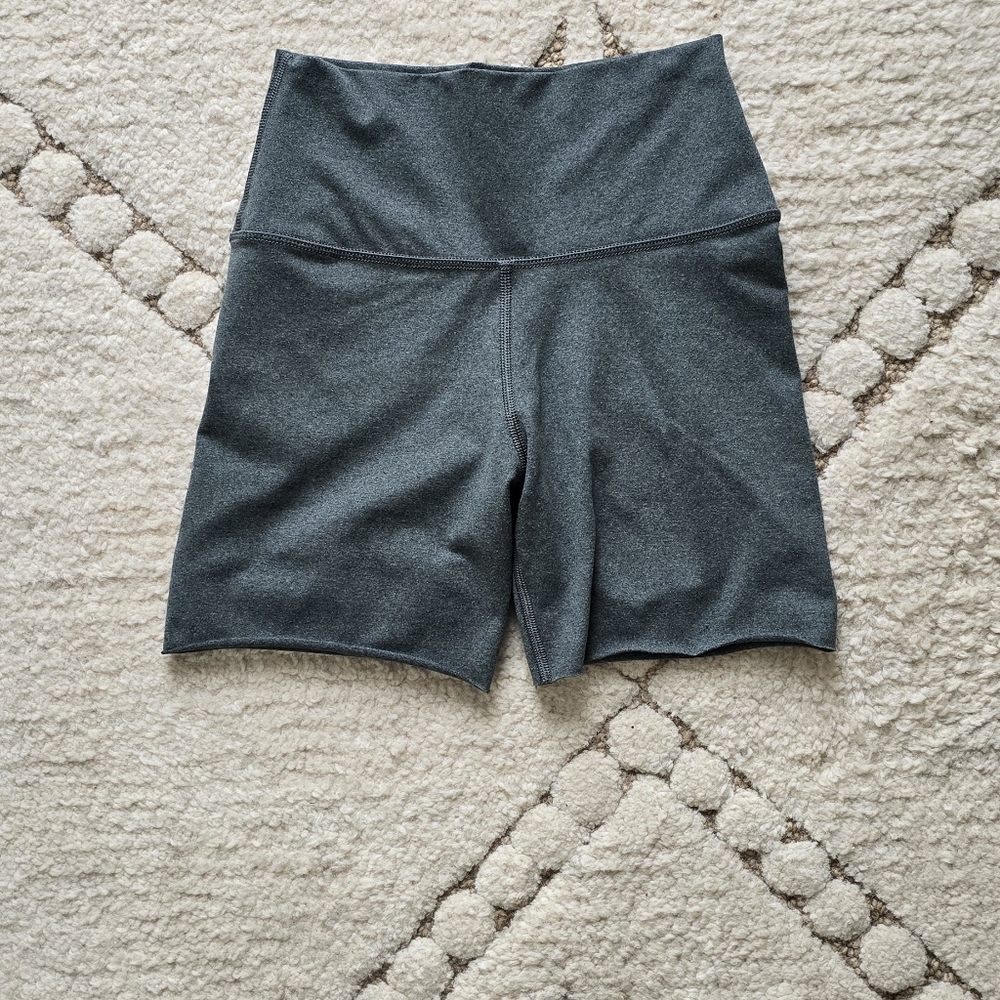 aerie High-Waist Bike Shorts in Charcoal Gray